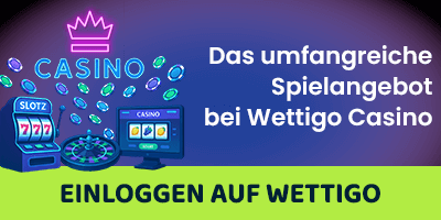Bunte Casinoillustration mit Spielautomaten Roulette und funkelnden Münzen